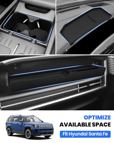3PCS Center Console Organizer for 2024 2025 2026 Hyundai Santa Fe Accessories (2024-2026 Hyundai Santa Fe)
