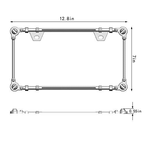3D Chrome License Plate Frames (Screw Pattern)