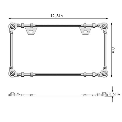 3D Chrome License Plate Frames (Screw Pattern)