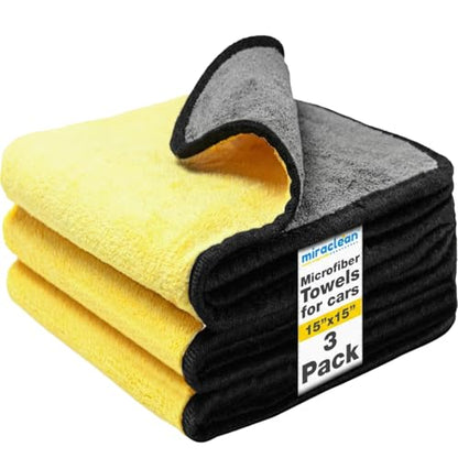 Microfiber Towels for Cars (15.7" x 15.7" - 3 Pack)
