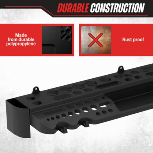 Wall Mount Hand Tool Organizer with 61 Holes and 4 Hooks