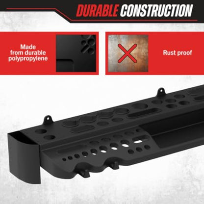 Wall Mount Hand Tool Organizer with 61 Holes and 4 Hooks