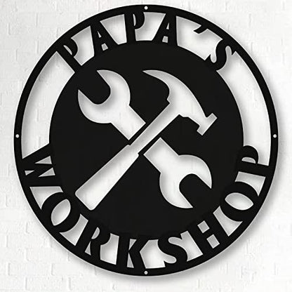 Personalized Papa's Workshop Metal Sign (Design 8)