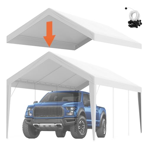 Carport Replacement Canopy Cover 10 x 20 ft (White / 10x20ft)