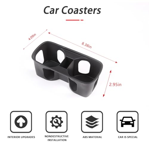 Black Center Console Cup Holder Compatible with Land Rover Defender 90 110 130 2020 (For Defender 2022-2024)