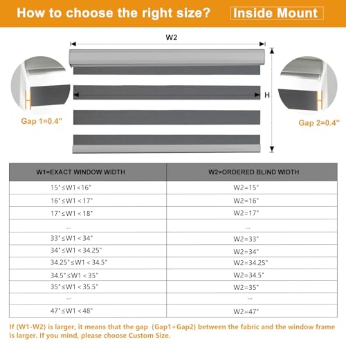 Custom Size Cordless Zebra Blinds for Windows Free (Custom Size / Grey)