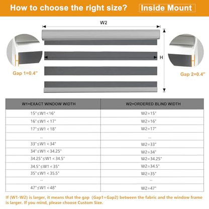 Custom Size Cordless Zebra Blinds for Windows Free (Custom Size / Grey)