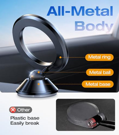 Ultra Mini for MagSafe Car Mount Magnetic Phone Holder for Dash (Flash Black)