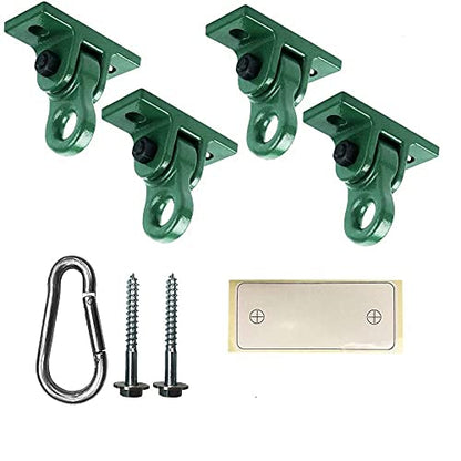 Heavy Duty Green Swing Hangers Screws Bolts Included Over 5000 lb Capacity Playground Porch Yoga Seat Trapeze Wooden Sets Indoor Outdoor (4 Pack / 4 Packs Green)