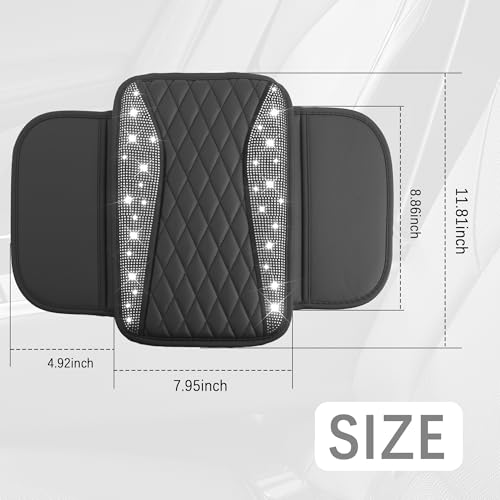 Bling Rhinestones Center Console Covers for Cars (Bling Silver)
