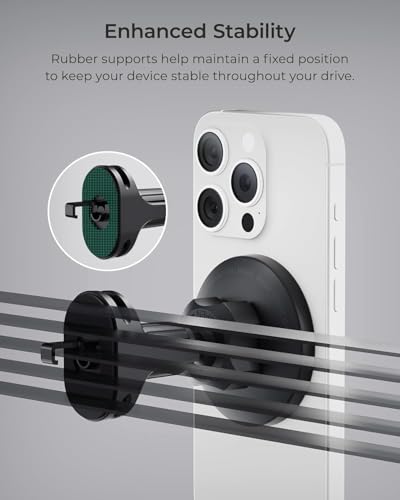 iTap 3 Magnetic Air Vent Car Mount Phone Holder with Magnetic Ring Adapter. Compatible with iPhone (Air Vent Mount)