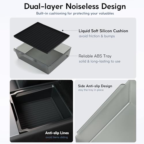 Upgrade 5Pcs Center Console Organizer Tray for Tesla Model Y Juniper 2025&Tesla Model 3 Highland 2024 2025 (for Tesla Model Y Juniper 2025&Model 3 Highland)