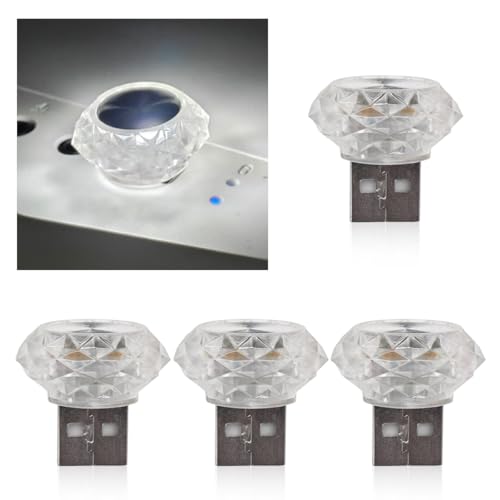 4PCS USB LED Car Interior Lights (White)
