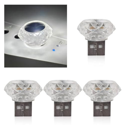 4PCS USB LED Car Interior Lights (White)