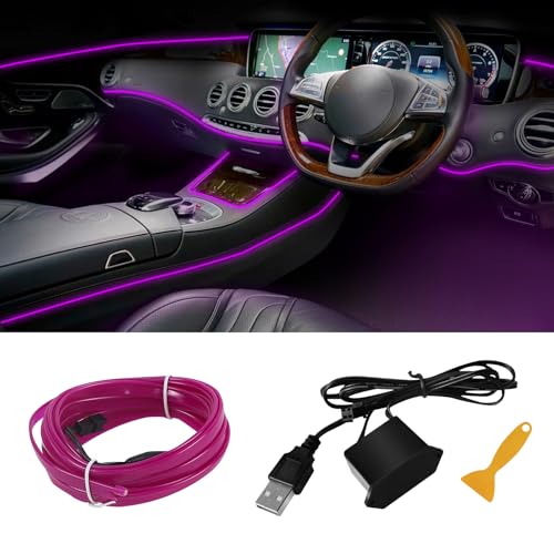 EL Wire Interior Car LED Strip Lights (Purple / USB)