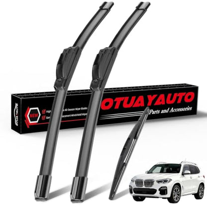 Windshield Wiper Blades Replacement for BMW X5 2014 (24"+20"+12"(U/J Hook))