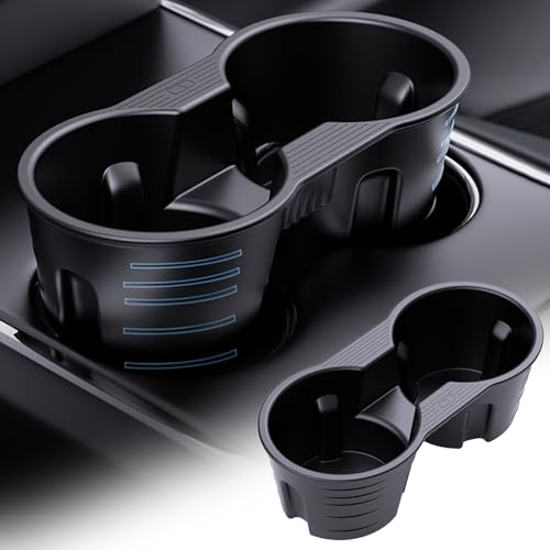 Car Center Console Cup Holder Insert Compatible with Tesla Model 3 & Y (Gray)