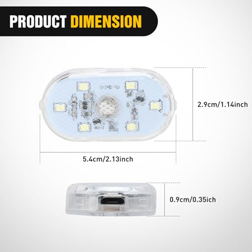 2 PCS White Color Wireless Magnetic LED Interior Lights (White wireless-2 PCS)
