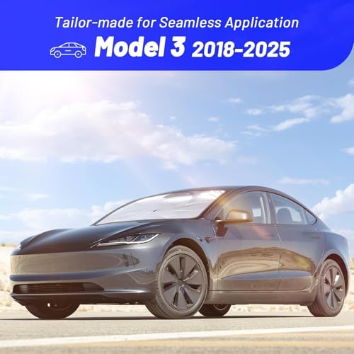 Windshield Sun Shade Umbrella Custom Fit for Tesla Model 3 2018 (Fit for Tesla Model 3 2018-2025)