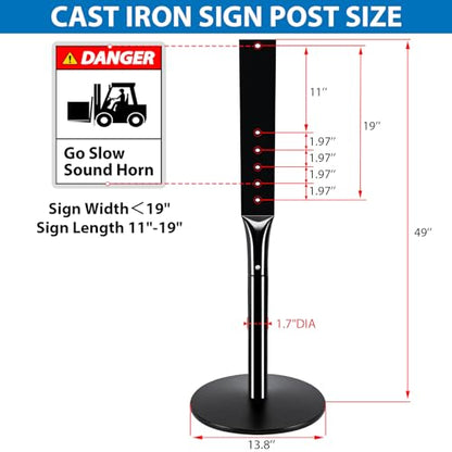 2Pack Heavy Duty Parking Sign Post for Outside