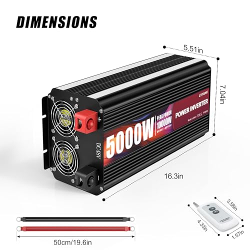 5000 Watt Power Inverter 48V to 110V 120V for Vehicle (48V-5000W-Standard)