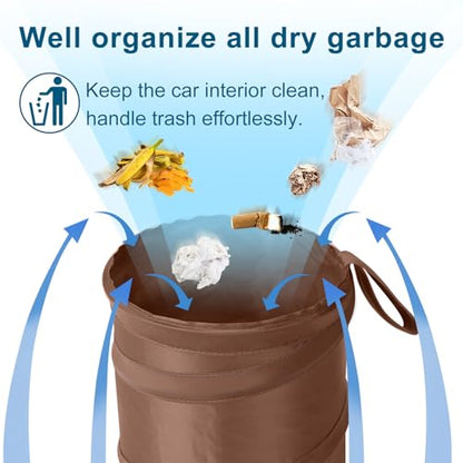 Car Trash Can (Brown / 1 Gallons-2 Packs)