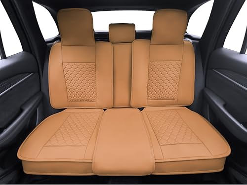 Car Seat Cover Full Set Leather Waterproof Front Rear Cognac (Cognac)