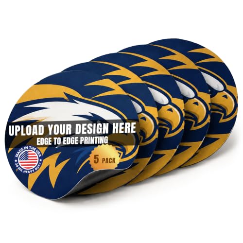 Custom Round Car Magnet 5 Inch 5 Pack (5 Pack)