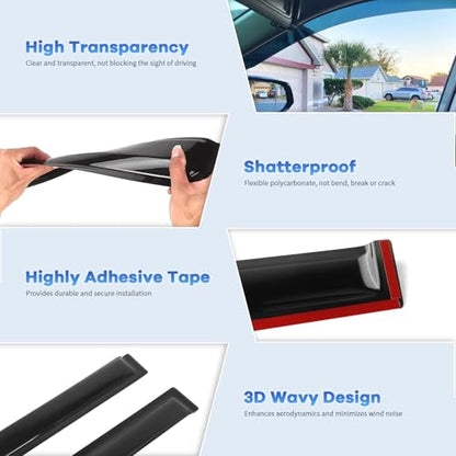Window Visors Rain Guards Fit for Honda Odyssey 2005 (For 2005-2010 Honda Odyssey)