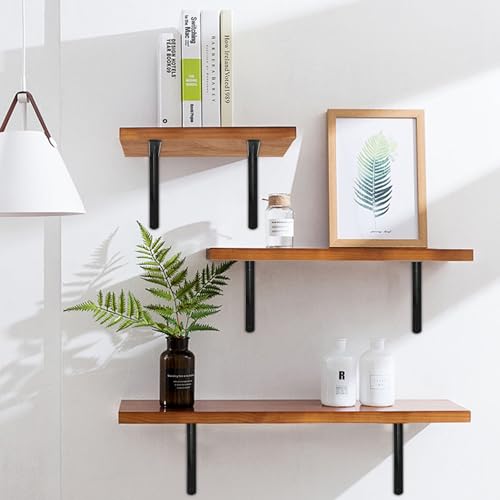 6 Pack L12 x H 8" Black Heavy Duty Shelf Brackets with Screws Metal Shelf Brackets Shelf Support Angle Brackets for Shelves L Brackets Heavy Duty Floating Shelf (6 Pack-Black / 12''x8'')