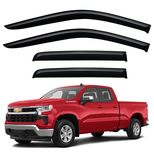 Window Visors Rain Guards for 2019 (2019-2026 Silverado/Sierra Double Cab)