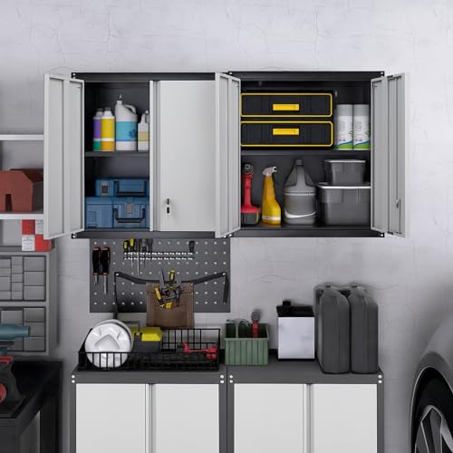 Garage Wall Cabinet (27.95"H Wall Cabinet / Black&grey)