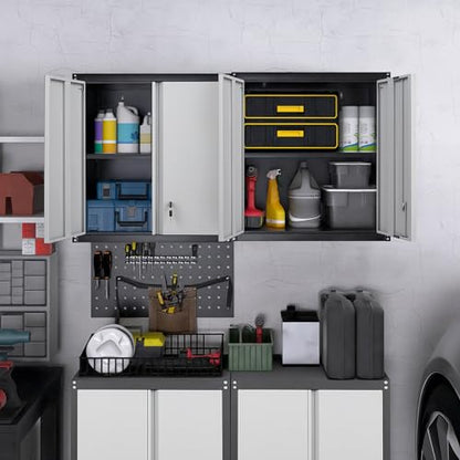 Garage Wall Cabinet (27.95"H Wall Cabinet / Black&grey)