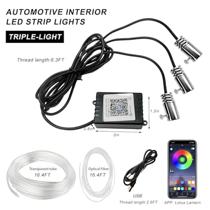 Interior Car LED Strip Lights with APP Control (3 in 1/ 197 inches / USB Port)