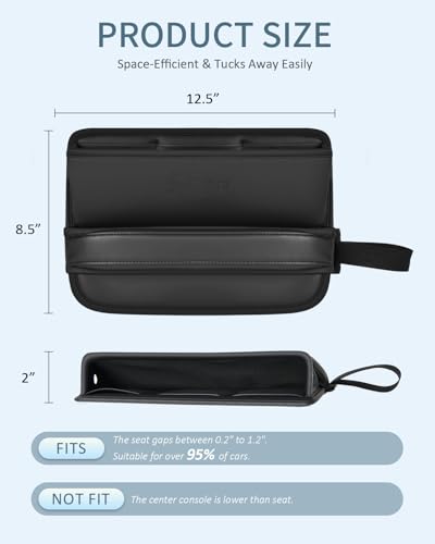 Car Seat Gap Filler Organizer (B-Pro Car Seat Gap Fille-Black-2Pack)