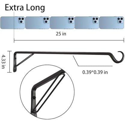 2 Pack Extra Long 25 Inch Heavy (Black / 25in-2-Black)