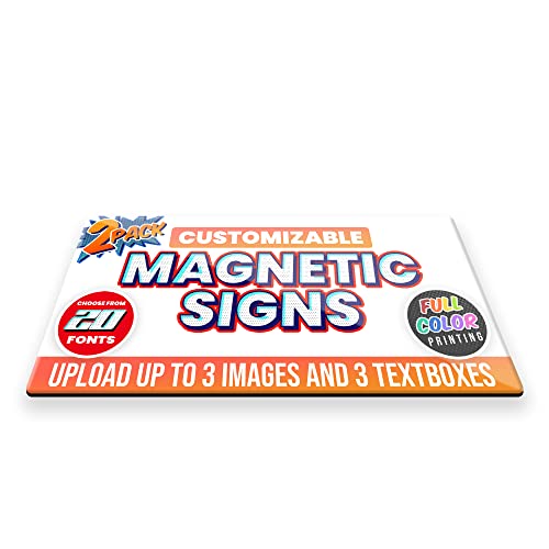 2-Pack,12"x24" Custom Magnet Signs in Full Color for Business and Advertising, 30 mil Customized Vinyl Car Magnets, Personalized Magnetic Sheets for Company Storefront & Vehicles (Rounded Corners) (Rounded Corners)