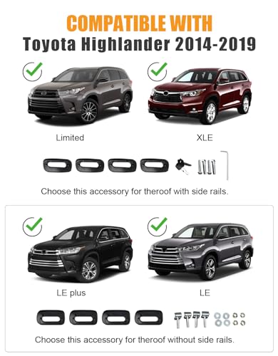 Roof Rack Cross Bars Fit for Toyota Highlander 2014 (Compatible with Toyota Highlander 2014-2019)