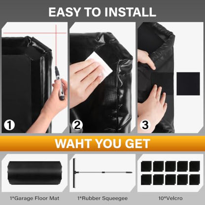 7'9" x 18' Garage Floor Mat 650 GSM Containment Mat for Under Car (7'9" x 18')