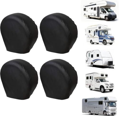 Tire Covers 4 Pack (RV Tire Covers(Black) / Fits 30-32IN)