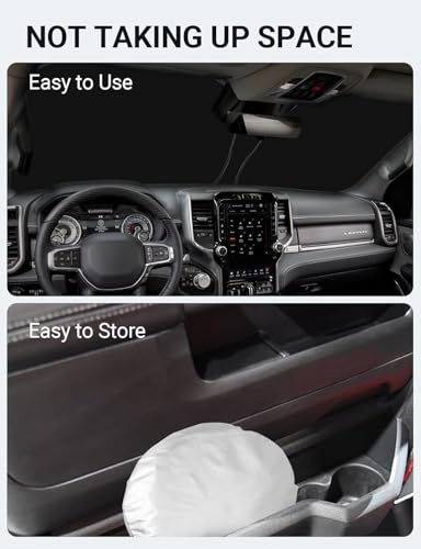 Custom Fit Car Windshield Sun Shade for 2019 (2019-2025 RAM 1500)