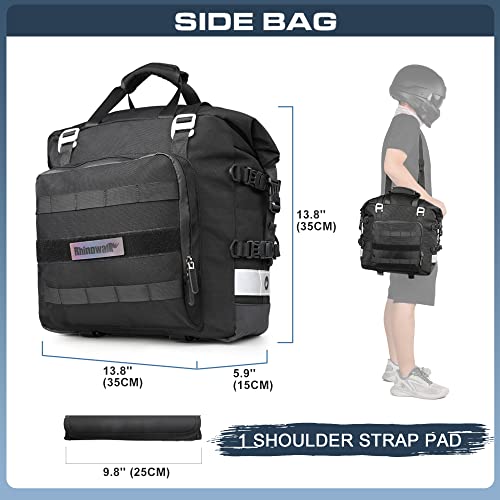 Waterproof Motorcycle Saddlebags Luggage Bags 20L Quick Release for Adventure & Sport Bikes (Black / 20L)