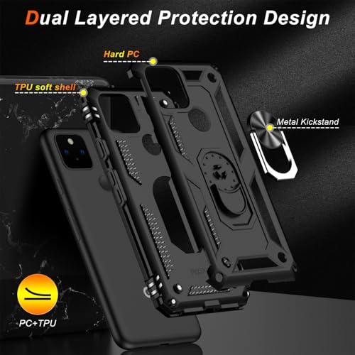 for Google Pixel 5 Case with Screen Protector (Black / Google Pixel 5)