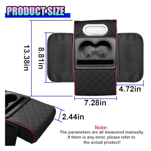 Leather Car Center Console Cover (BlackRed)