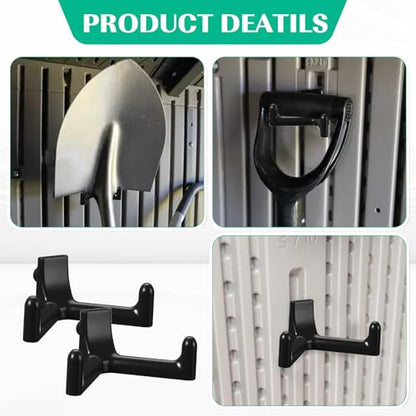 8 Pcs Shed Storage Tool Hooks Accessories Compatible with Suncast (V Shaped)