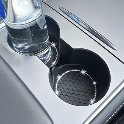 2pcs Bling Car Cup Holder Coaster (New Black / 2pcs)