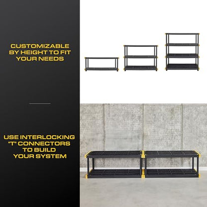 4 Tier Heavy Duty Plastic Storage Shelves for Garage Organization (4-Tier)