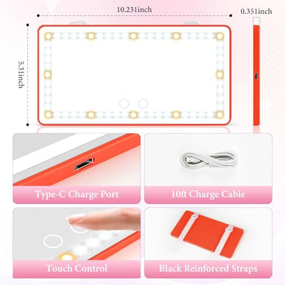 2PCS Car Sun Visor Vanity Mirror (Red / 2PCS)