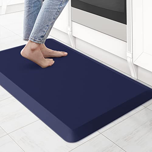 0.8" Thick Kitchen Mat Cushioned Anti Fatigue Rug Comfort Floor Mats (Blue / 28"L x 17.3"W x 0.8"Th)