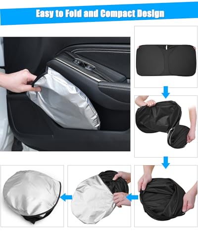 Front Windshield Sun Shade Compatible with GMC Sierra 1500 2500 3500 2019 (for GMC Sierra 2019-2024 - 3 Layer)